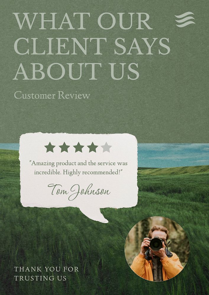 Client review  poster template, editable text & design