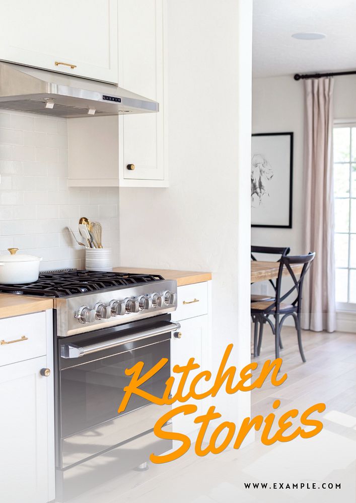 Kitchen stories poster template, editable text & design