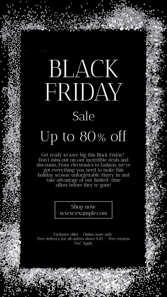 Black Friday Instagram story template, editable text