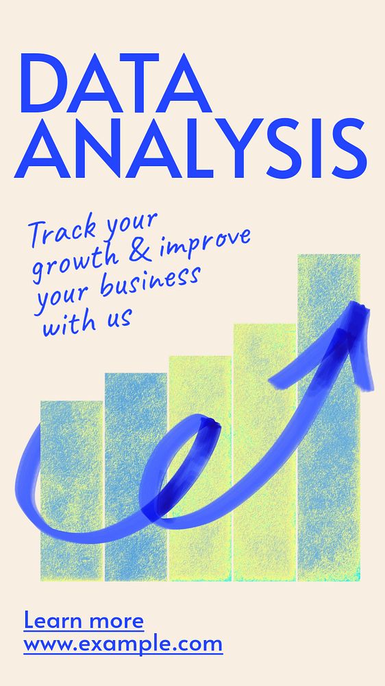 Data analysis  Instagram story template, editable text