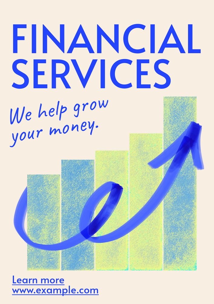 Financial services  poster template, editable text & design