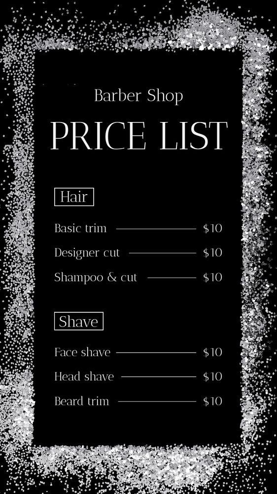 Barber shop Instagram story template, editable text