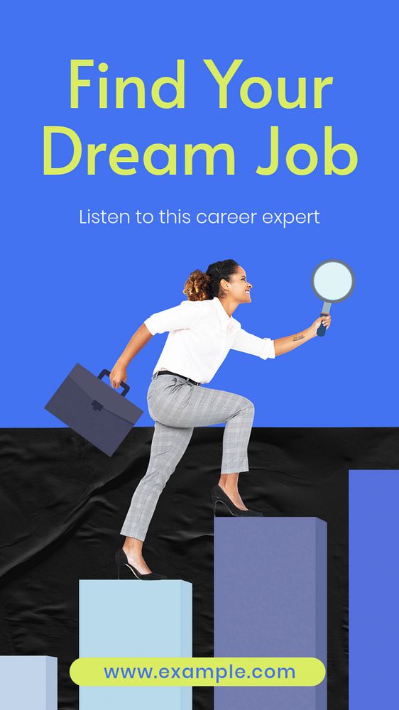 Find your dream job Instagram story template, editable text