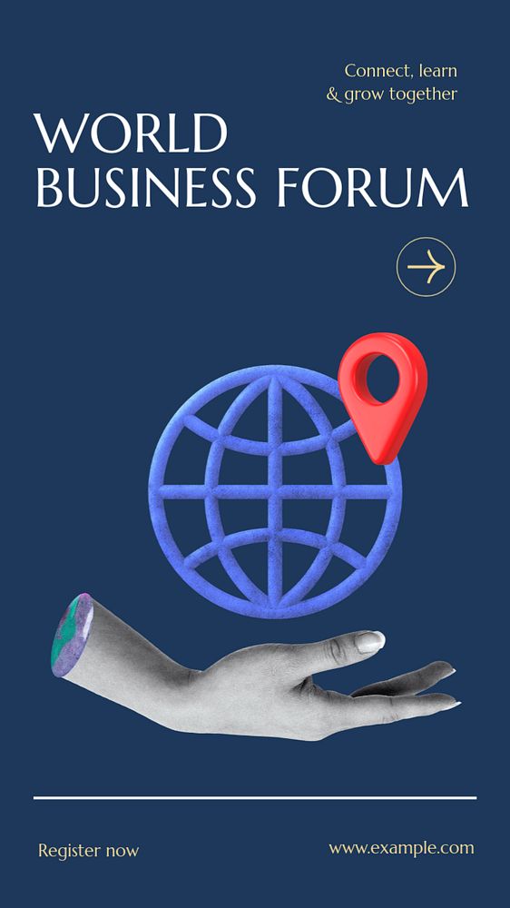 World business forum social story template, editable Instagram design 