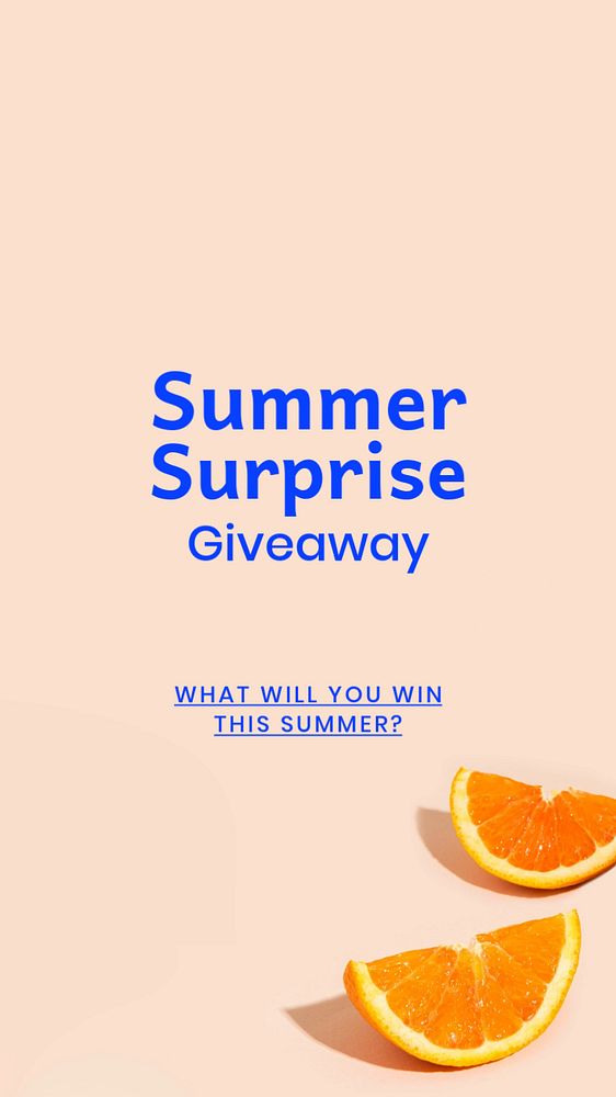 Summer giveaway Instagram story template, editable text