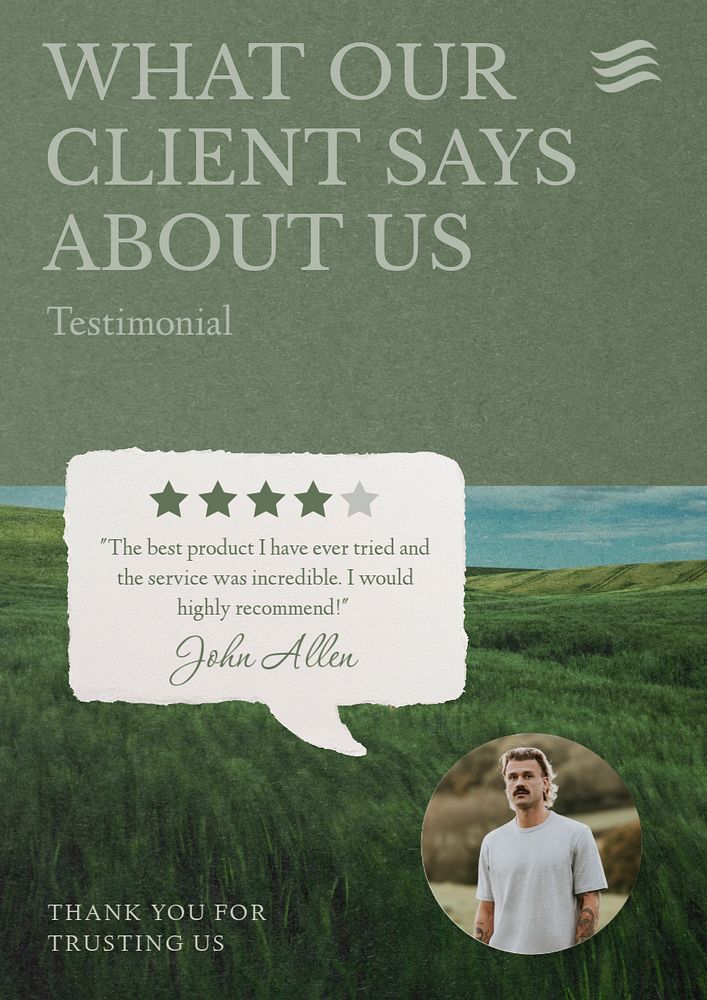 Client review  poster template, editable text & design