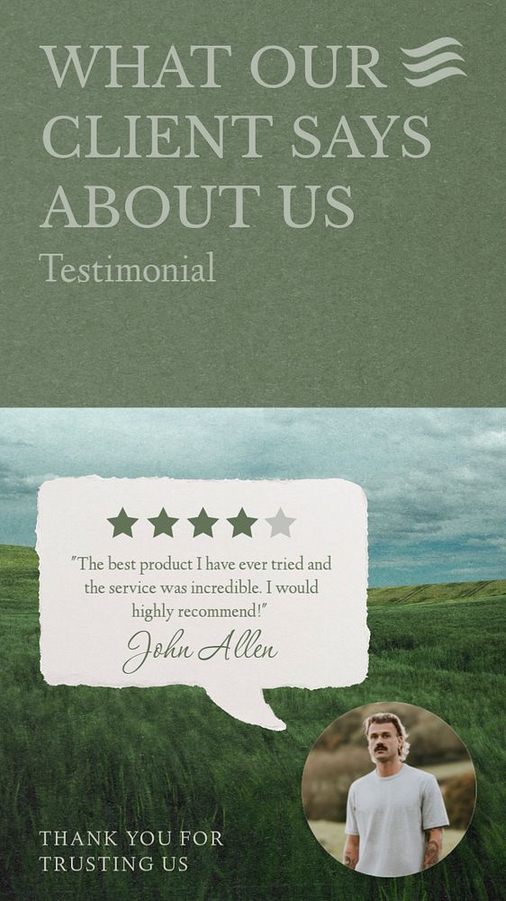 Client review  Instagram story template, editable text