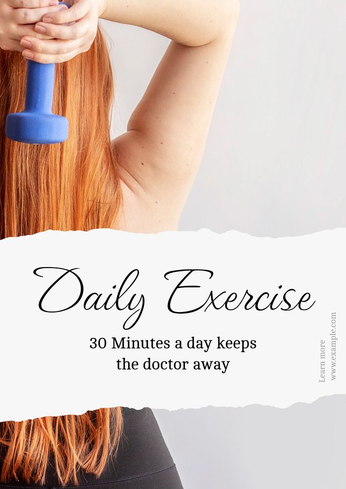 Daily exercise poster template, editable text & design