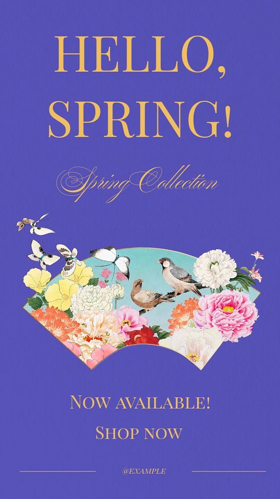 Spring collection  Instagram story template, editable text