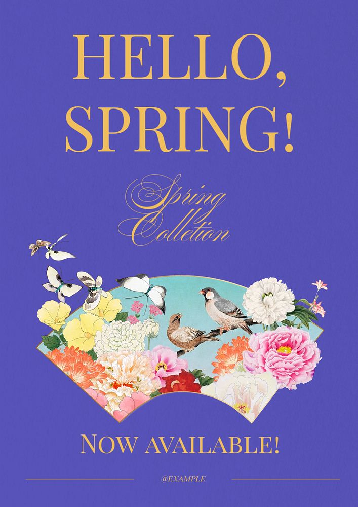 Spring collection  poster template, editable text and design