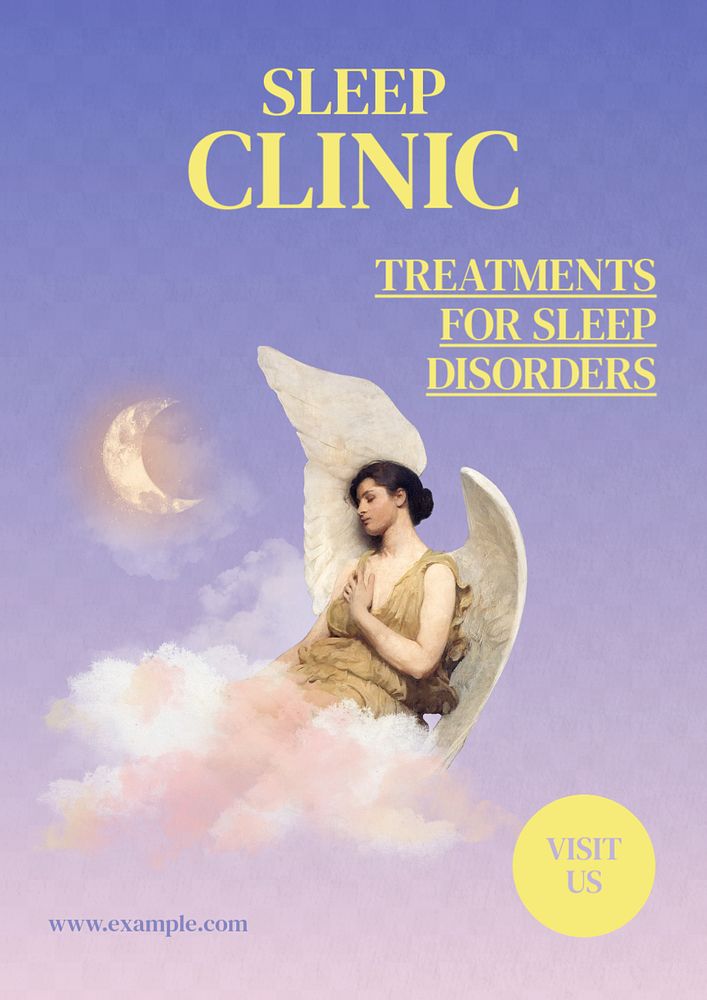 Sleep clinic poster template, editable text & design