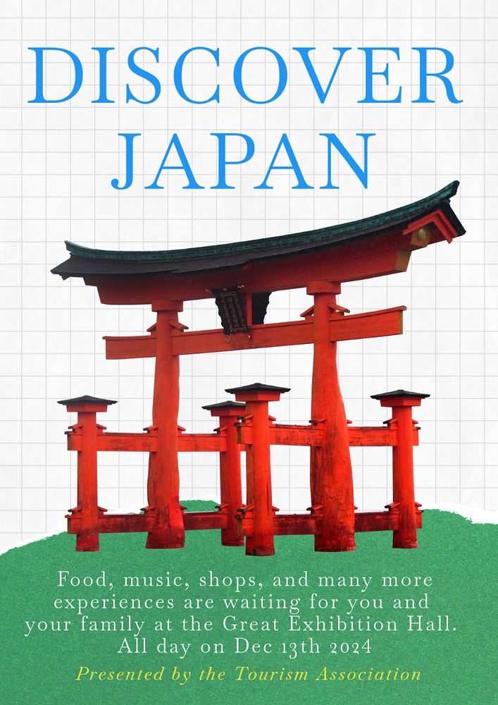 Japan culture expo poster template, editable text & design