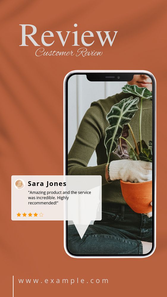 Customer review social story template, editable Instagram design 