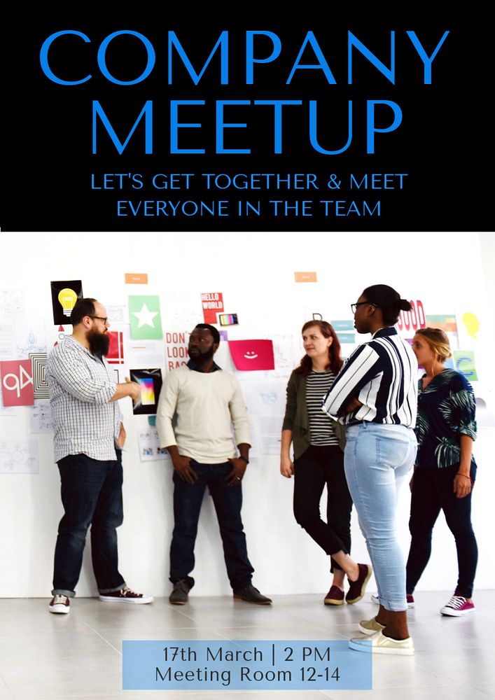 Company meetup  poster template, editable text & design