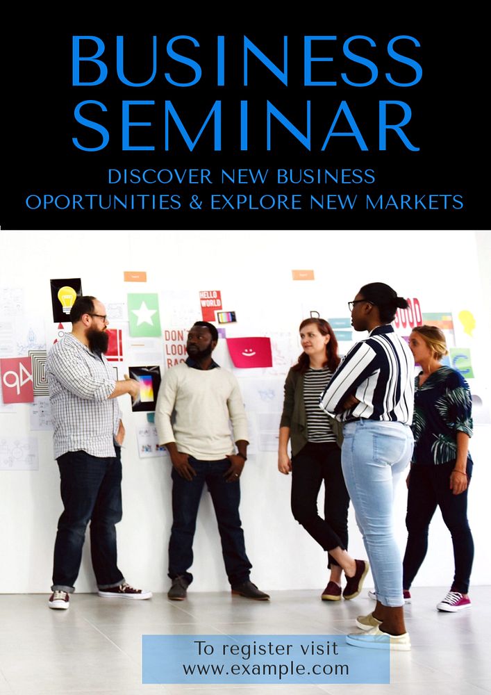 Business Seminar poster template, editable text & design