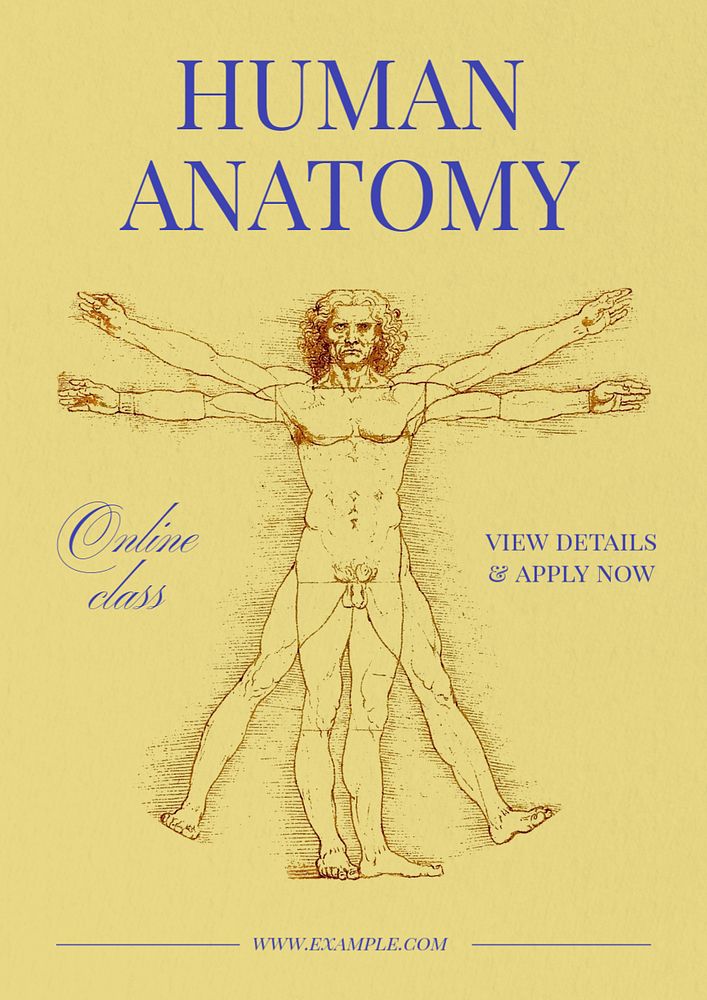 Human anatomy  poster template, editable text and design