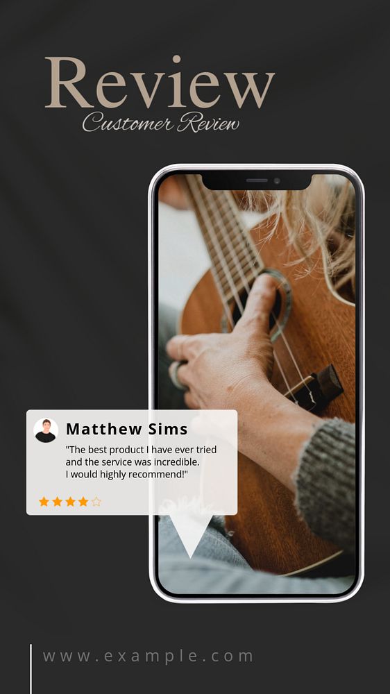 Customer review social story template, editable Instagram design 