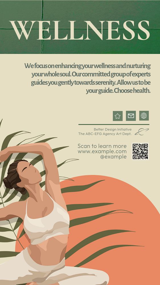 Wellness  Instagram story template, editable text