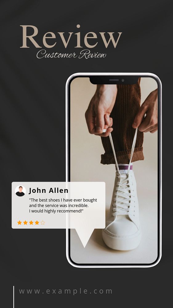 Fashion review Instagram story template, editable text