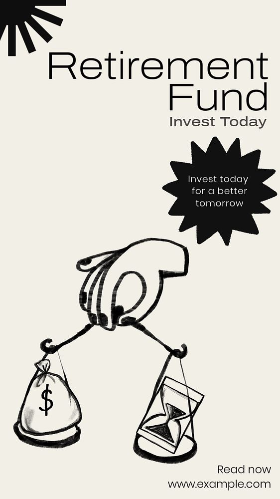 Retirement fund Instagram story template, editable text