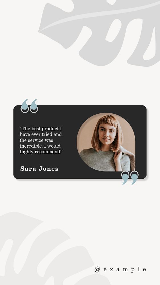 Testimonial  Instagram story template, editable text