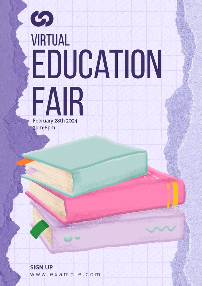 Education fair  poster template, editable text and design