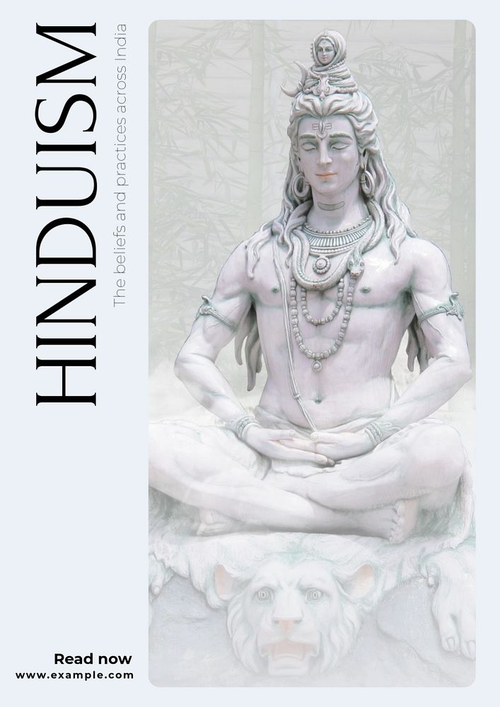 Hinduism poster template, editable text & design