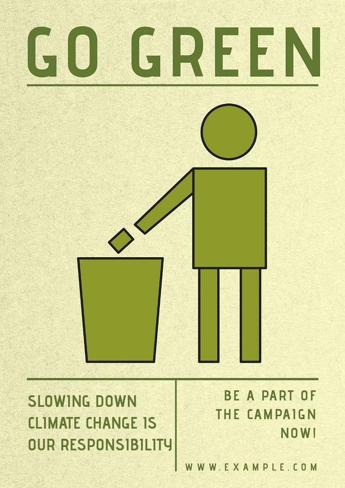 Go green  poster template, editable text & design