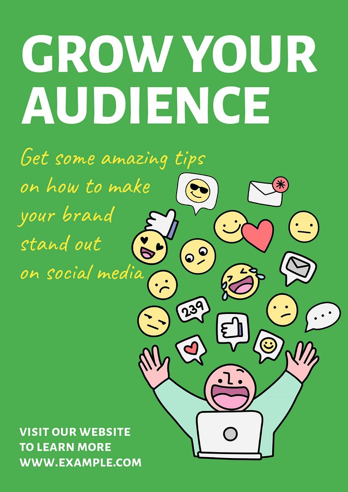 Audience strategy  poster template, editable text & design