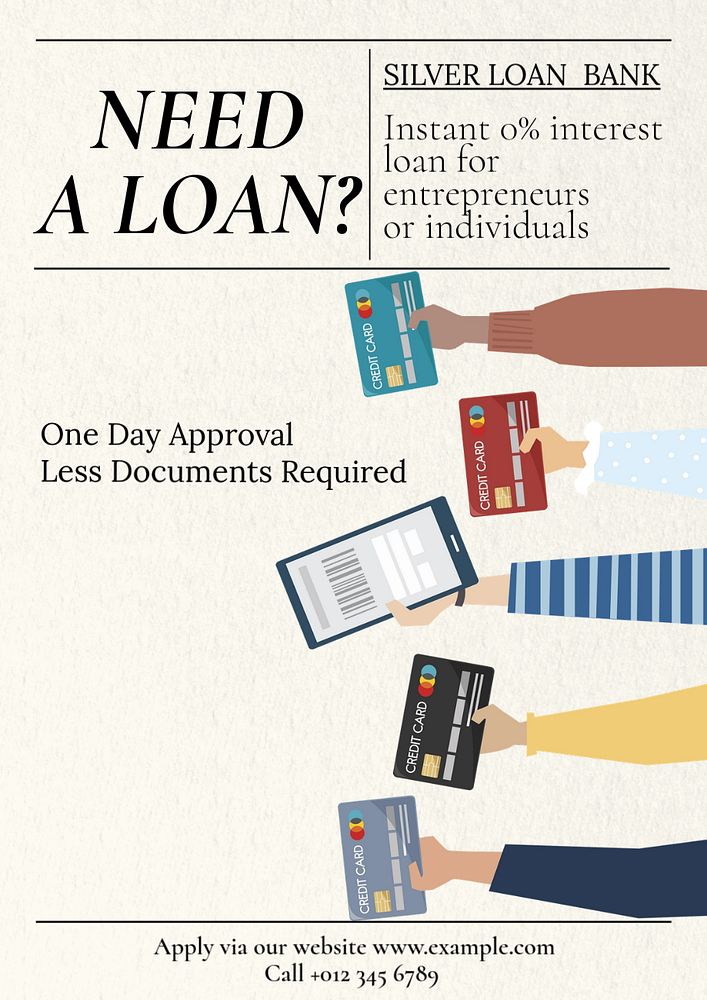 Bank loan  poster template, editable text & design