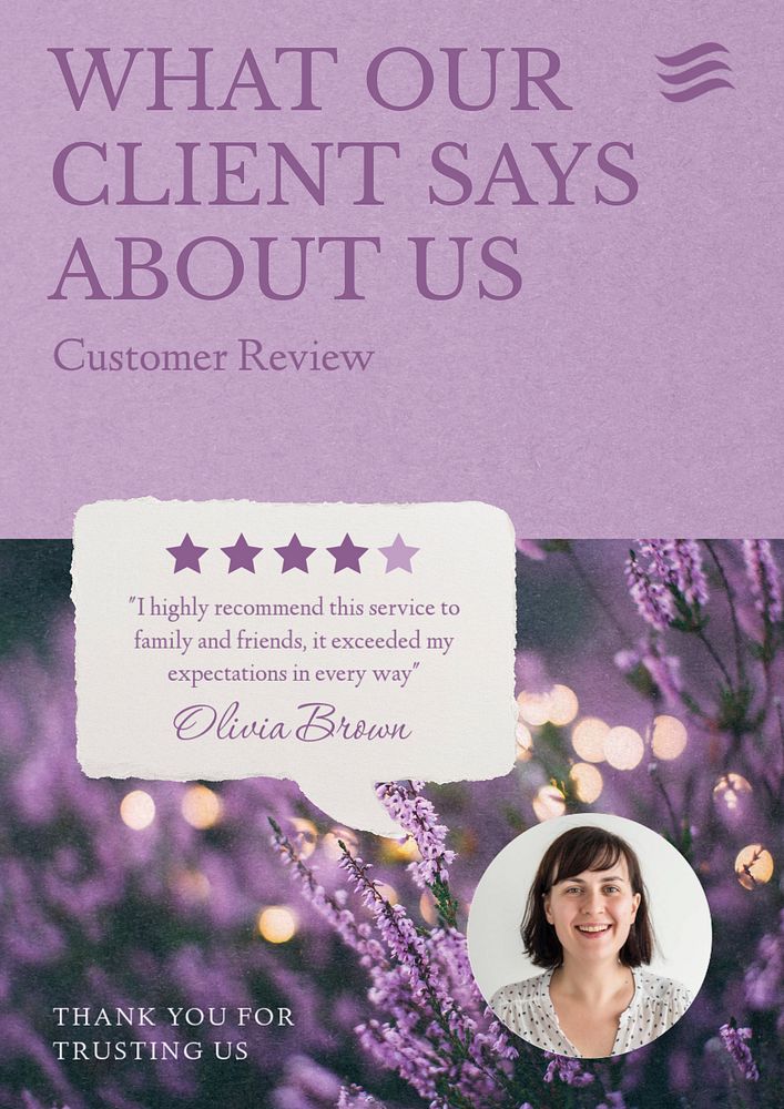 Client review  poster template, editable text & design