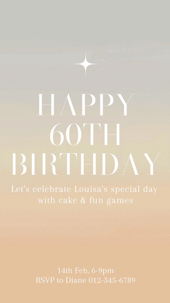 Senior's birthday Instagram story template, editable text