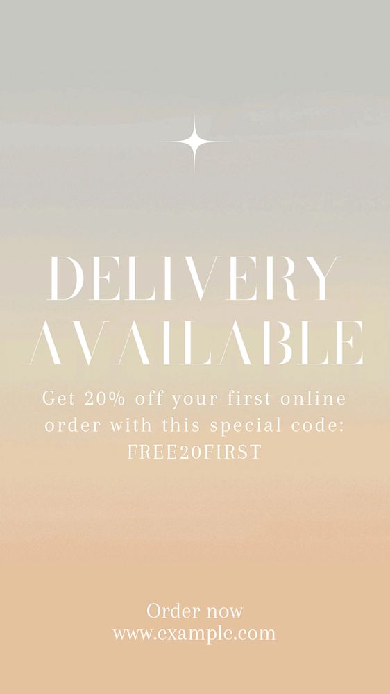 Delivery available Instagram story template, editable text