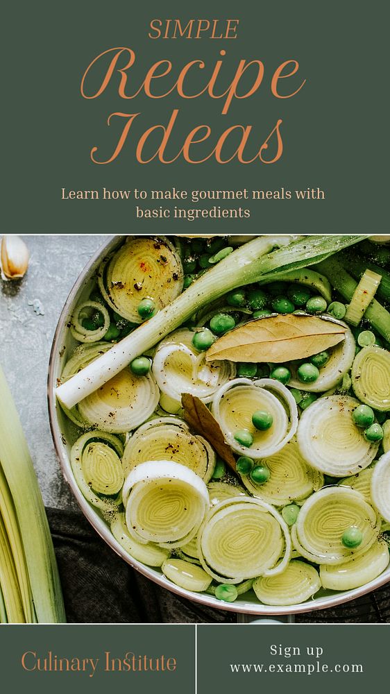 Recipe ideas Instagram story template, editable text