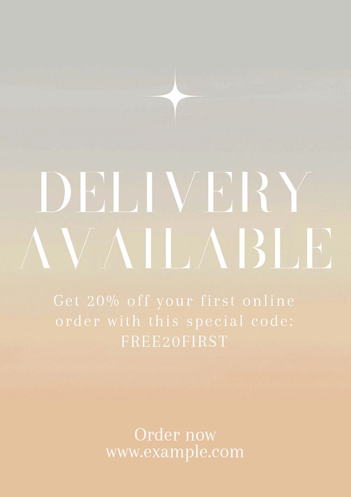 Delivery available poster template, editable text & design