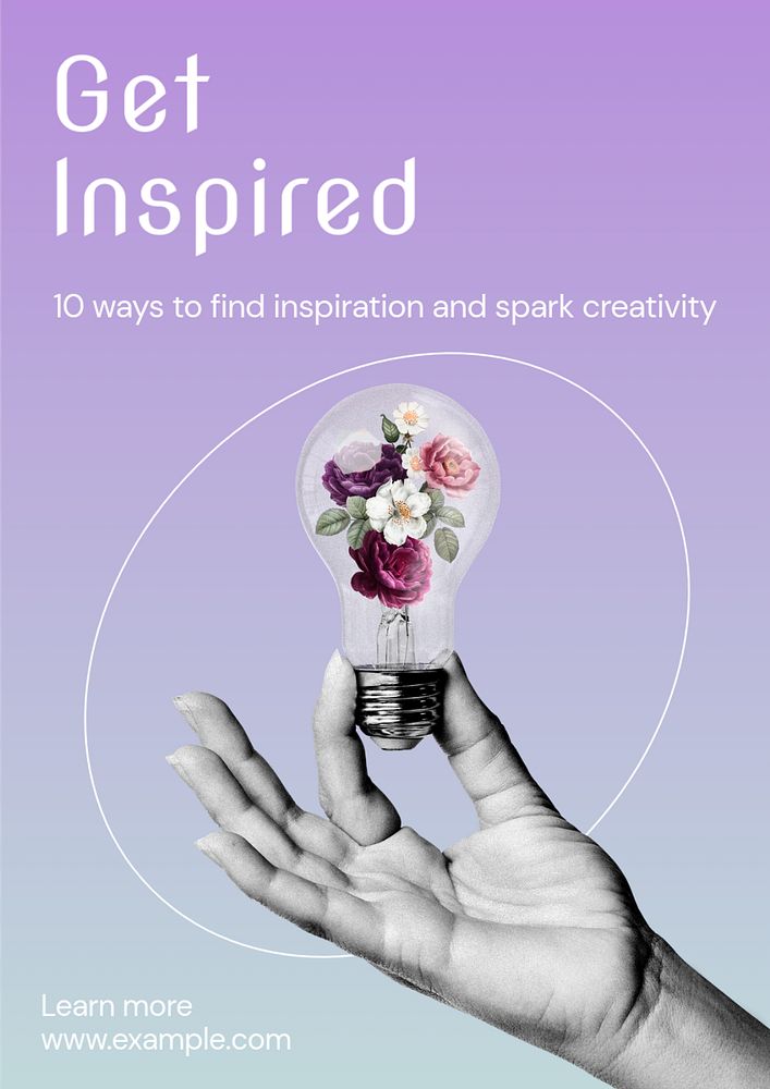 Spark creativity poster template, editable text & design