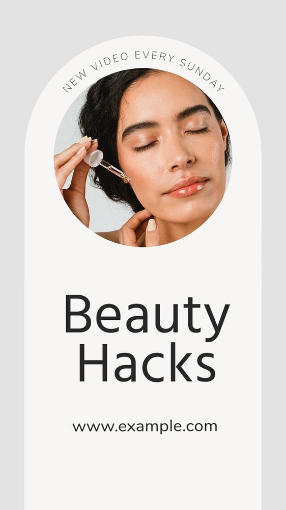 Beauty hacks Facebook story template, editable design