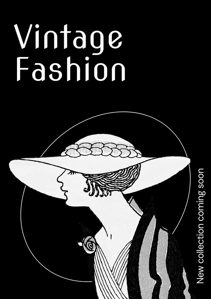 Vintage fashion poster template, editable text & design