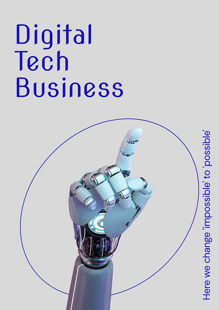 Digital tech business poster template, editable text & design