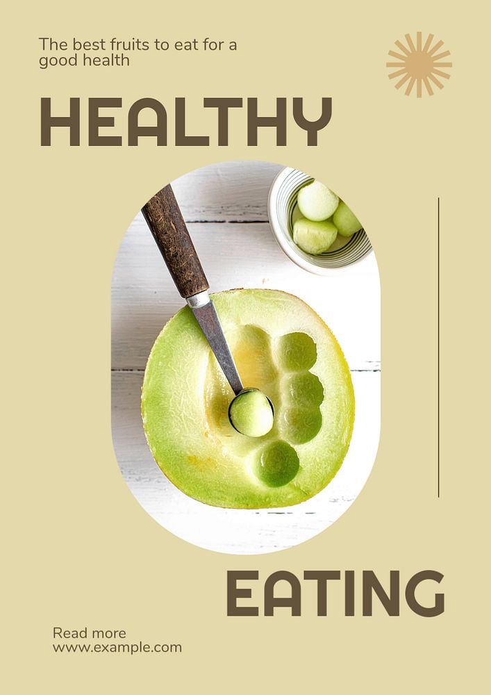 Healthy eating poster template, editable text & design