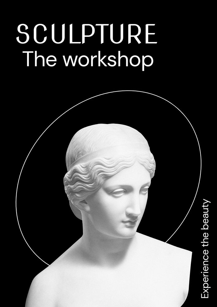 Sculpture workshop poster template, editable text & design