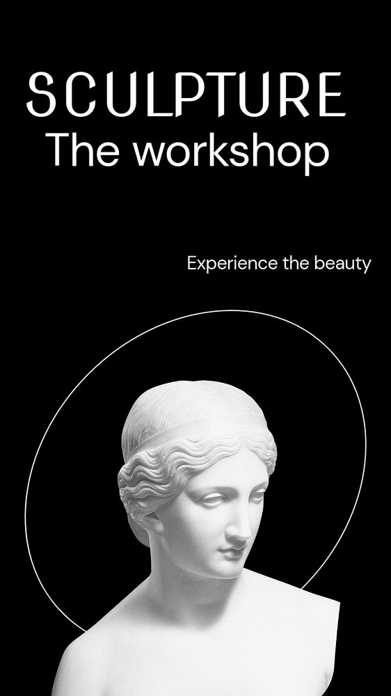 Sculpture workshop Instagram story template, editable text