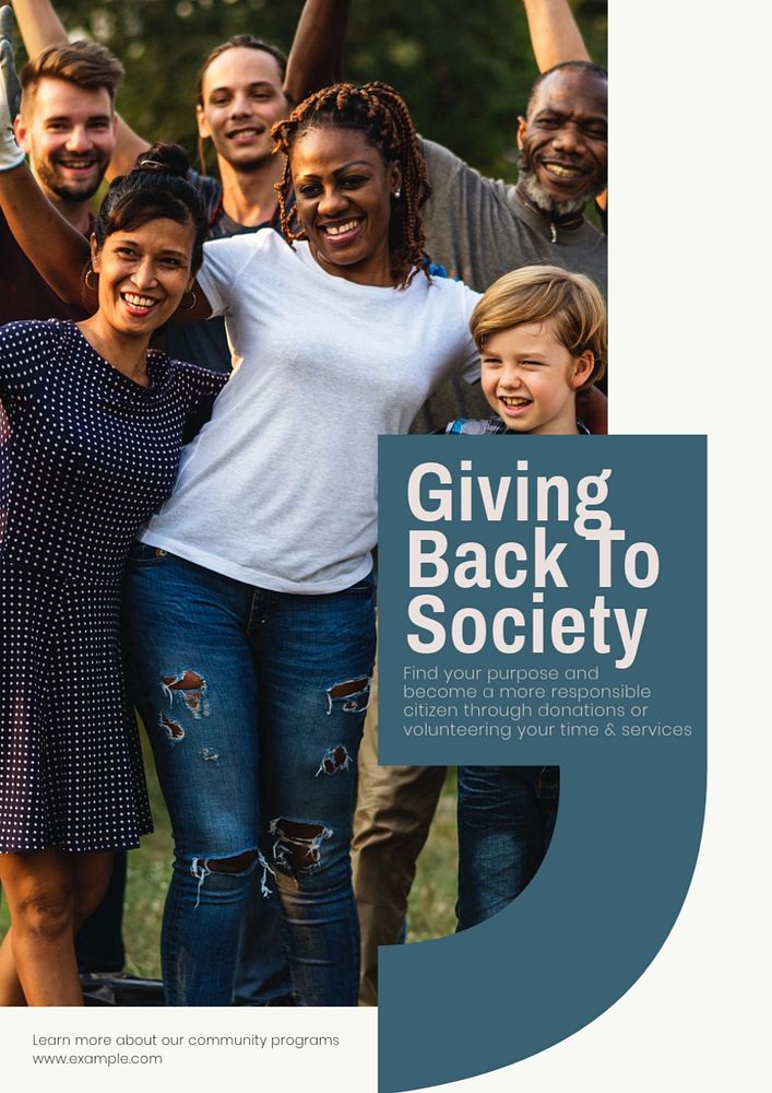 Give to society poster template, editable text & design