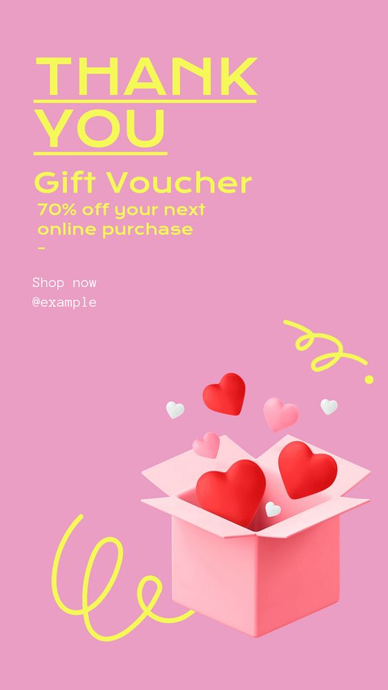 Gift voucher  social story template, editable Instagram design 