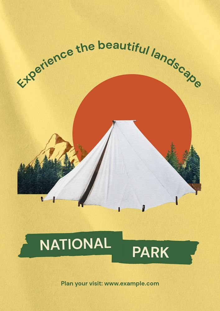 National park  poster template, editable text and design