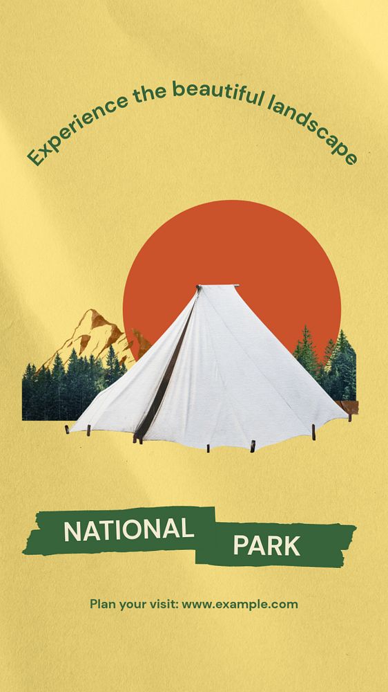 National park  Instagram story template, editable text