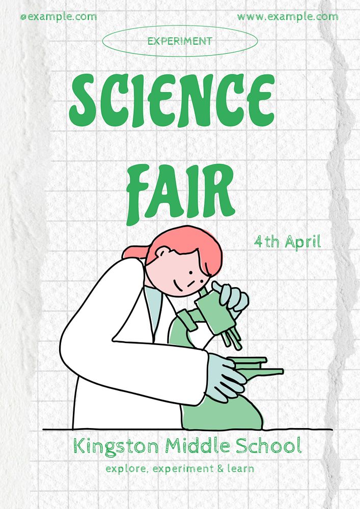 Science fair poster template, editable text and design