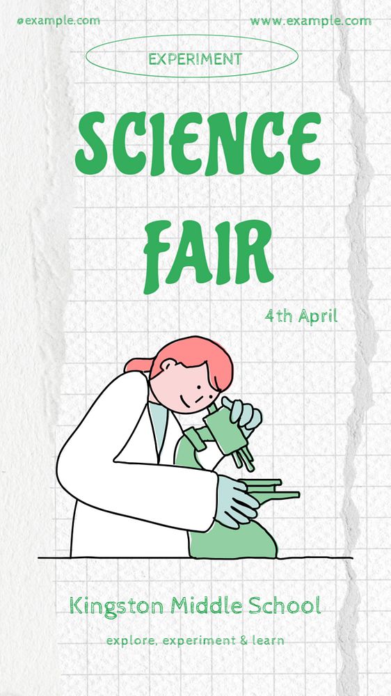 Science fair social story template, editable Instagram design 