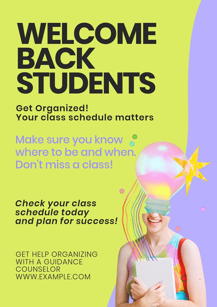 Students poster template, editable text & design