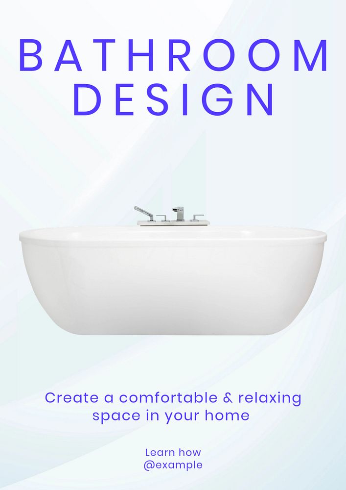 Bathroom design poster template, editable text and design